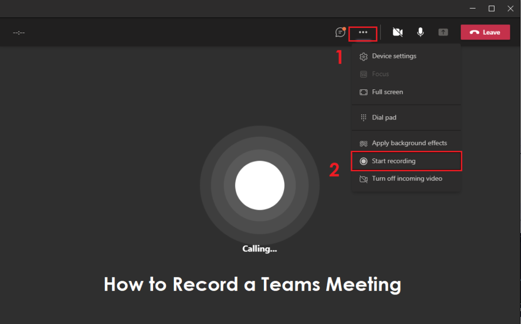 how to record a teams meeting