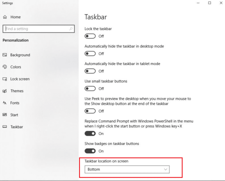 How to Move Taskbar Windows 10