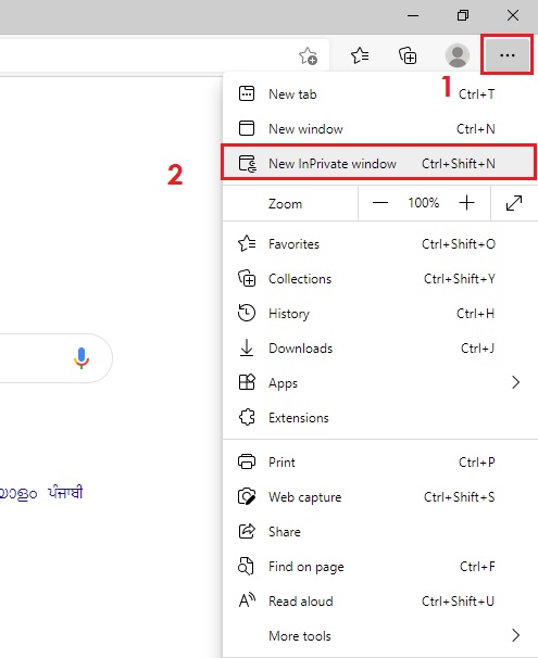 How to Open Incognito Tab in Microsoft Edge