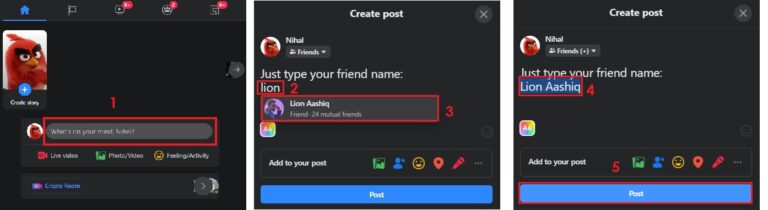 How to tag someone on Facebook on Desktop