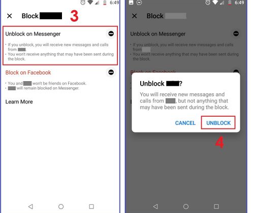 How to UnBlock Someone on Messenger on Android